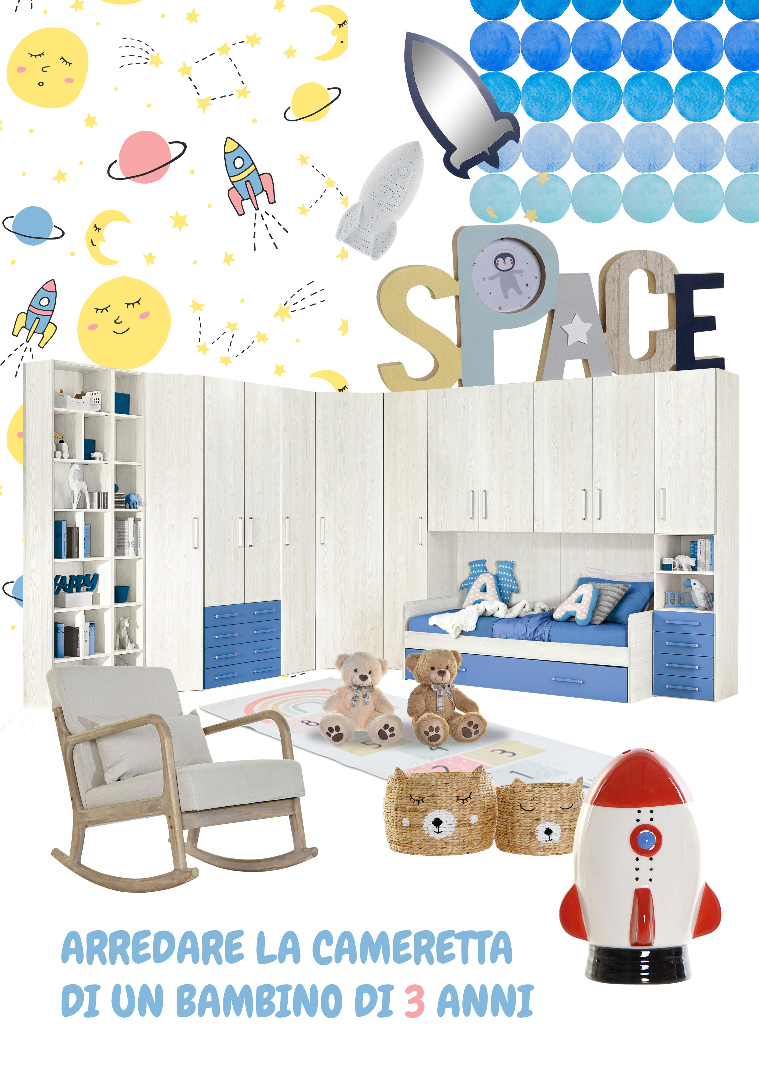 Cameretta bambino 3 anni moodboard