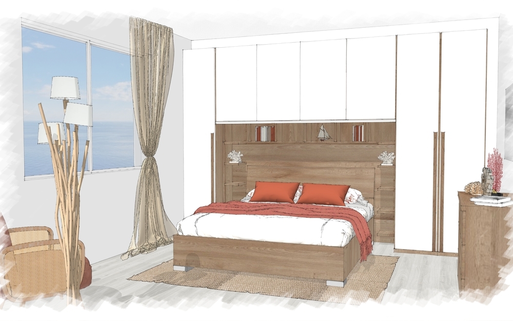 Come arredare un bilocale di 45 mq con una camera da letto a ponte