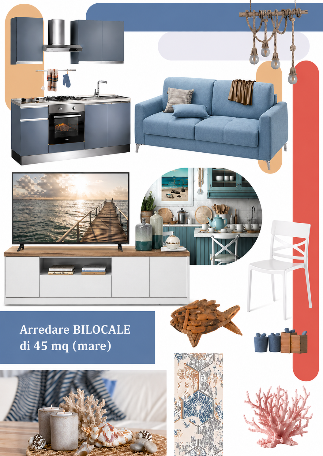 Bilocale 45 mq moodboard
