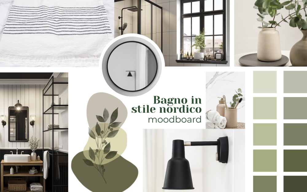 Moodboard bagno in stile nordico
