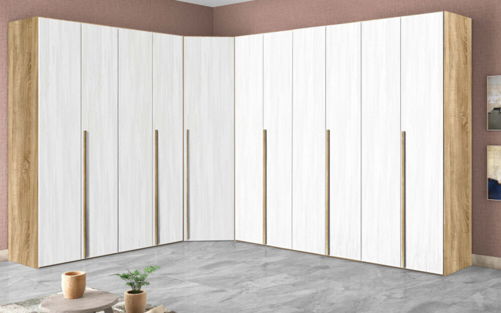 Armadio Donatella a 6 ante battenti con maniglie pratiche e sottili