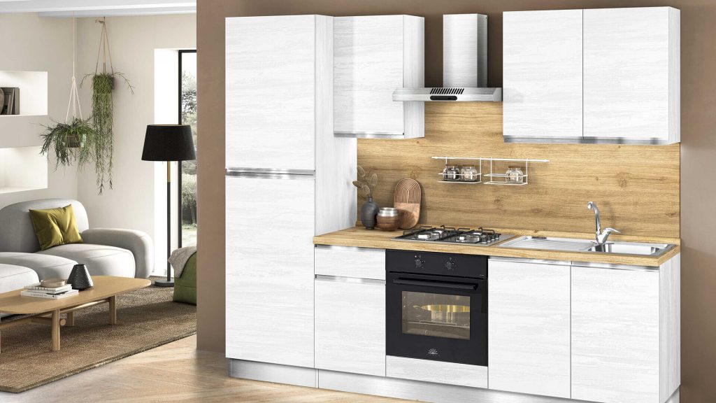 Arredare la prima casa in affitto cucina Athena Line bianca Mondo Convenienza