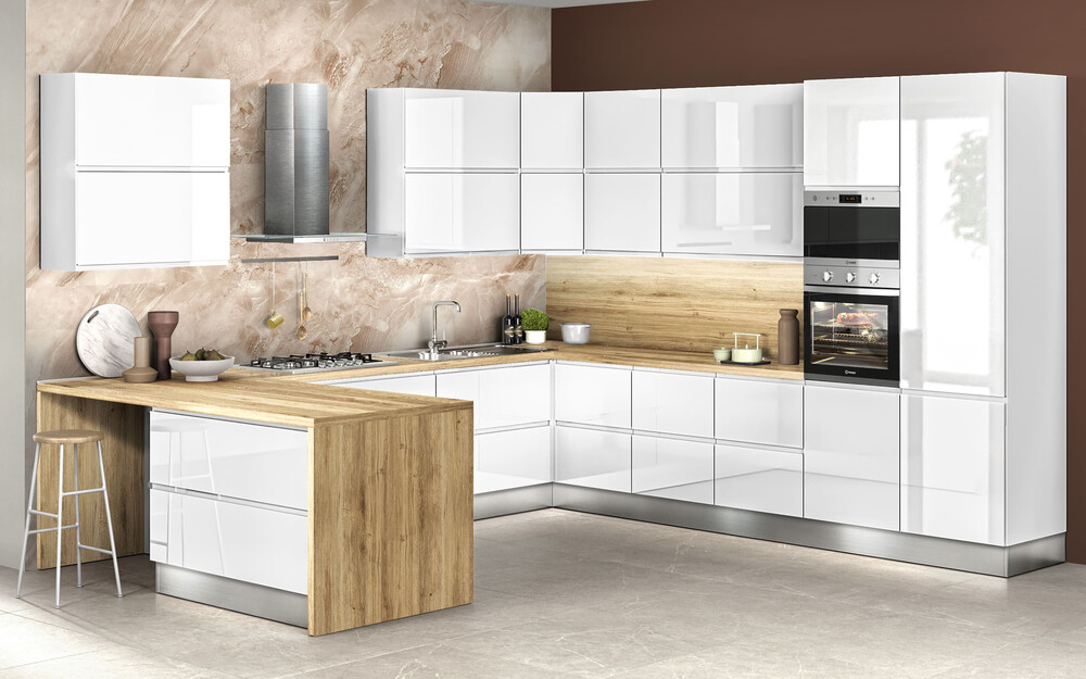 Cucina componibile Alice, con finitura lucida