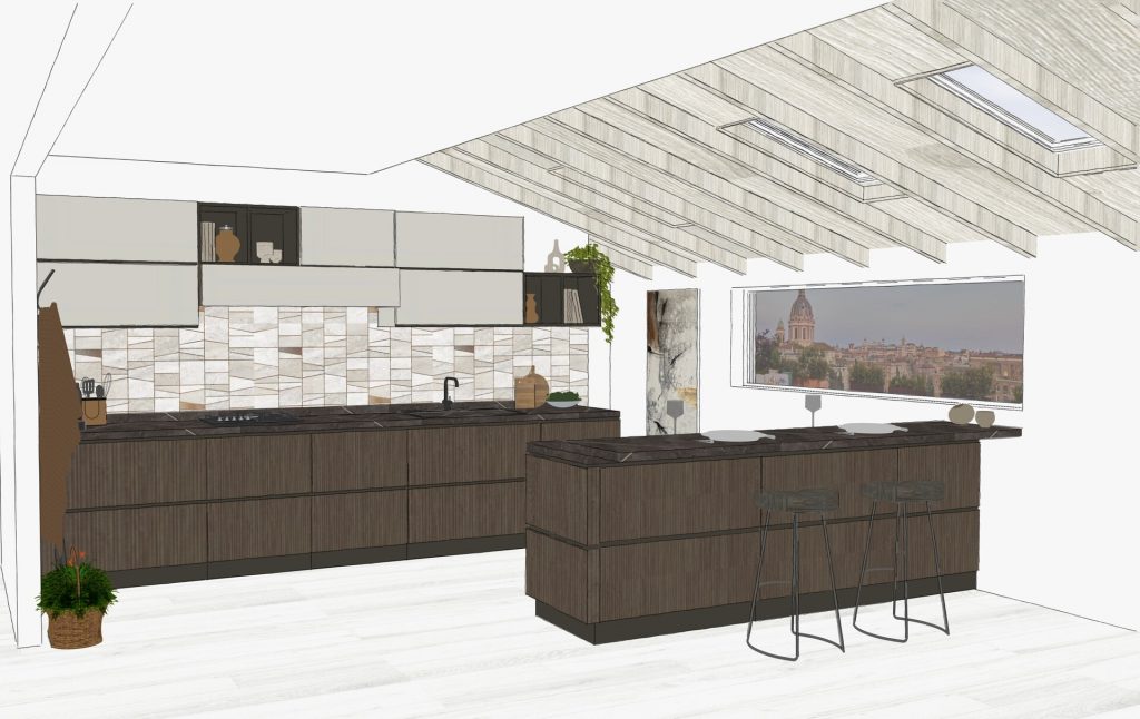Cucine per mansarda progetto arredatori